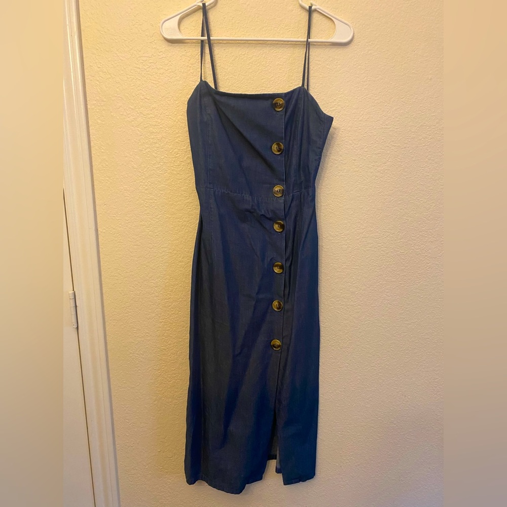 Denim Button Front Dress